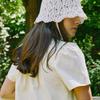 NONLOCAL Strap Paper Knit Bucket Hat - Ivory