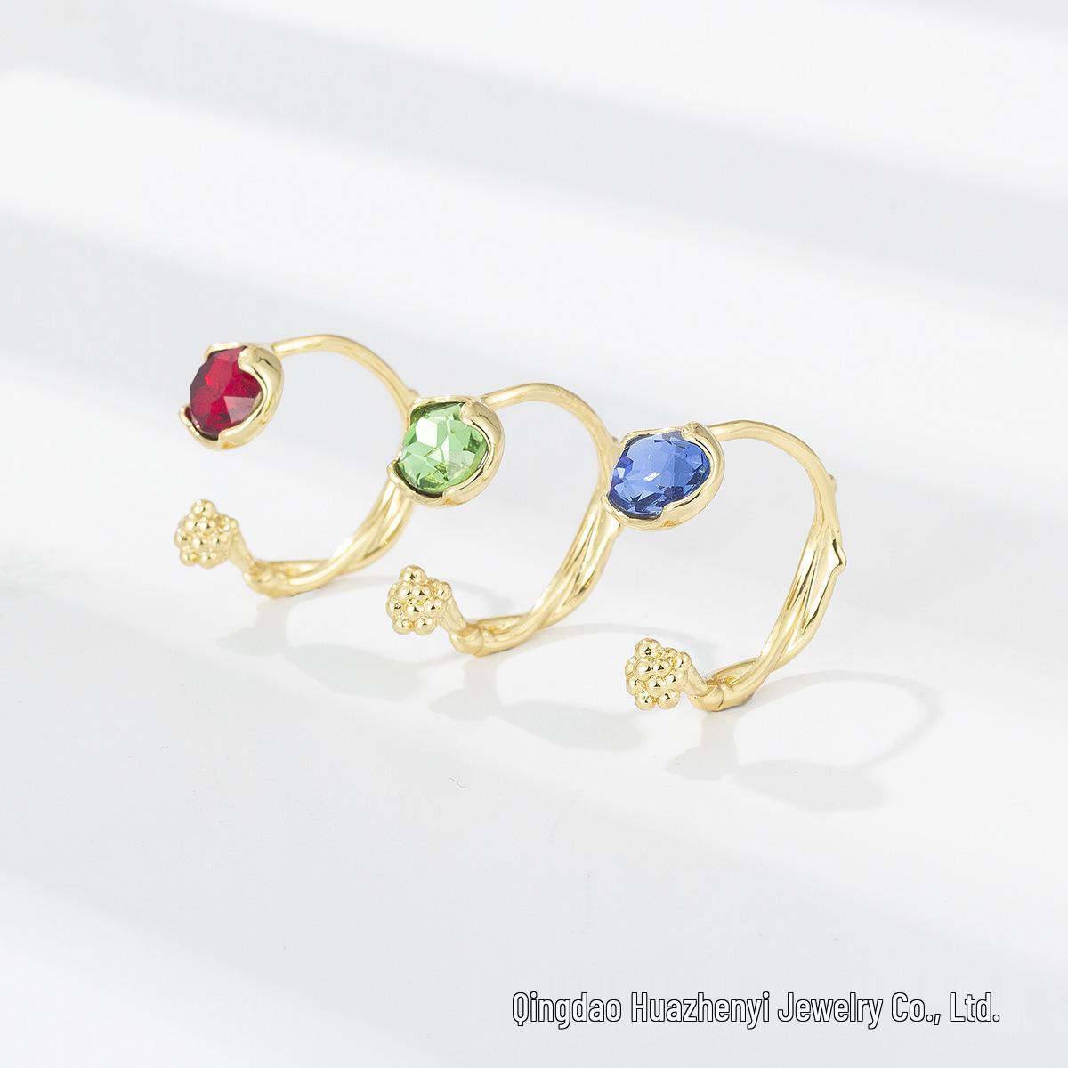 

18K Gold PVD Plated Women s December Birthstone Ring with Zircon. красный