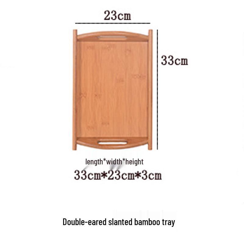 Bamboo & Wood Rectangular Tea Tray: Portable Serving Tray for Home, Restaurant, Hotel, Bread, Confinement, or Barbecue.