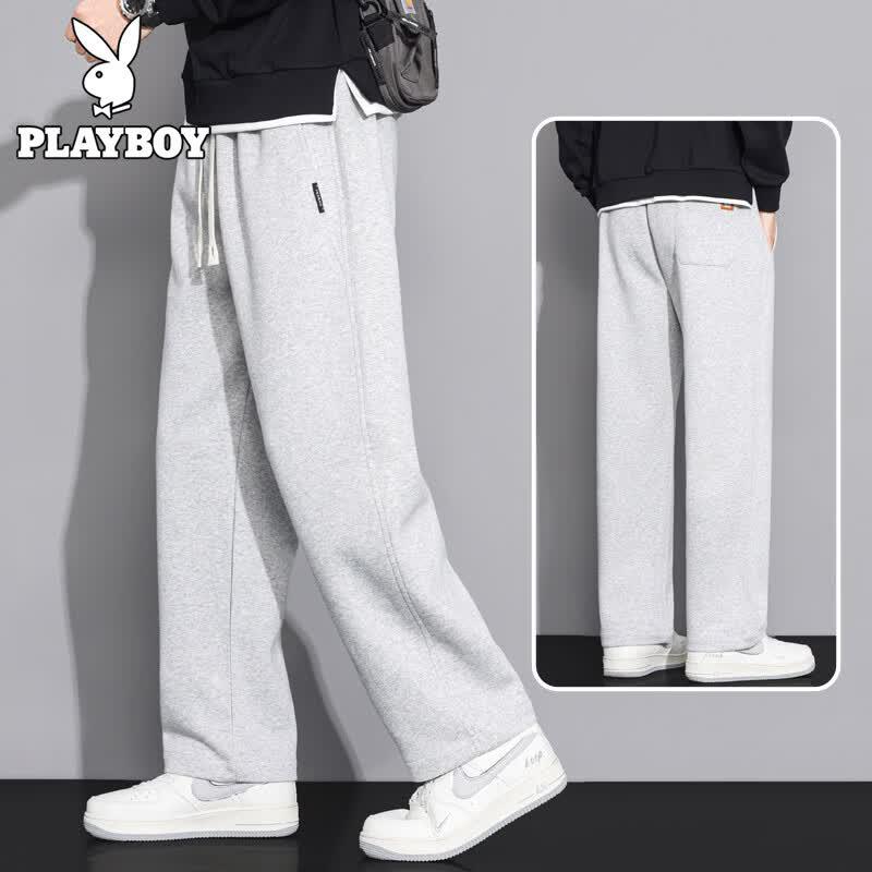 PLAYBOY Men's Loose Straight Leg Casual Sweatpants