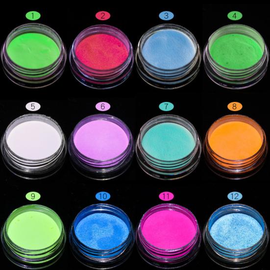 2g Mirror Effect Luminous Nail Powder Fluorescent Glitters Manicure Pigment