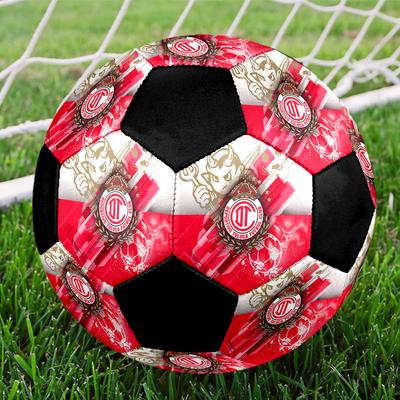 SIZE 5 Deportivo Toluca F.C. Soccer Ball Colorful All Ages Machine Stitched PVC Competition Ready Durable High-Bounce