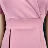 Übergröße Damen Kurzarm Rüschen Farbblock Hoher Bund Bodycon Midi Kleid
