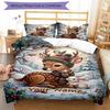 3PC Custom Name Winter Wonderland Scene Bedding Set Duvet Cover Closure Includes 1 Duvet Cover & 2 Pillowcases for Bedroom