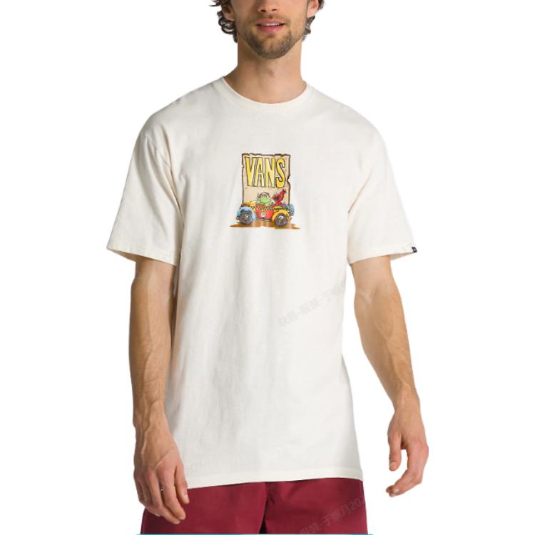 Vans X SESAME STREET T Shirts Unisex Antique White Crew Neck Moderate Straight Fit VN000BPV3KS