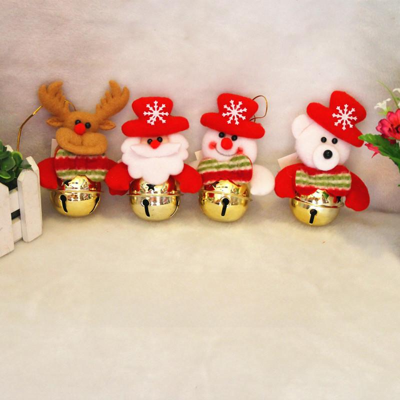 Pendant Christmas Tree Decorations Santa Claus Snowman Elk Bear Bell Ornaments