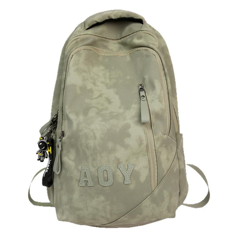 Fashionable College Backpack With Tie Dye And Letter Printing Design Teens For