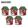 20PCS Christmas Decorations Creative DIY Assembled Cabin Painted Luminous House Christmas Tree Hanging Christmas Hut Ornaments