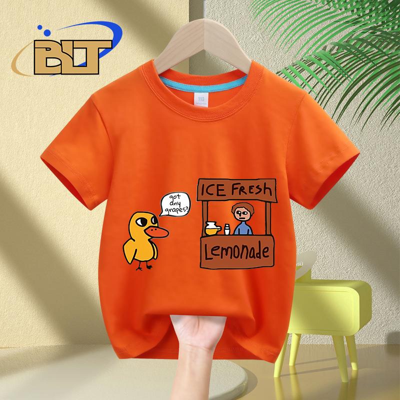 Got any grapes lemonade stand kids TShirt summer childrens pure cotton shortsleeved casual tops boys and girls gifts
