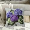Purple Hydrangea Style Throw Pillow Cover Floral Art Decorative Pillow Case For Home Decor