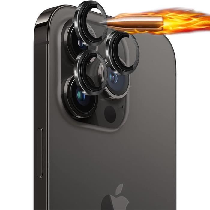 Film de protection caméra - BOOLING - iPhone 13 Pro/Pro Max - Verre trempé - Anti-rayures - Contour noir