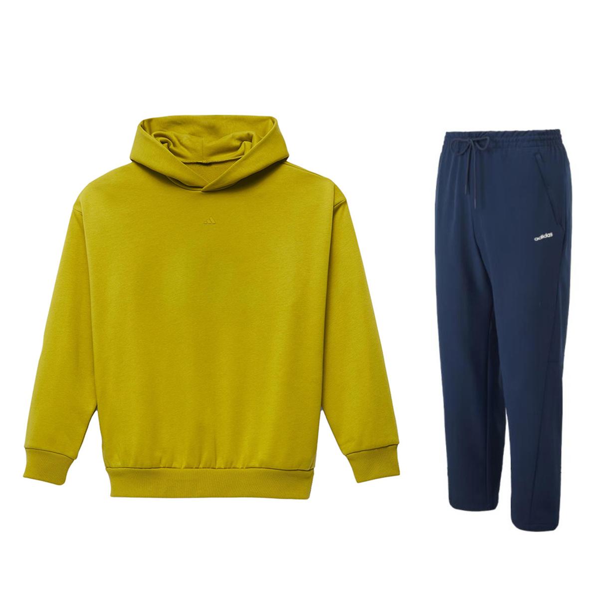 

Adidas Letter Print Knitted Hooded Long Sleeve Fashion Comfortable Versatile Sweatpants Hoodie Set Men Sweatpants Set IN4242+JE3551 XS