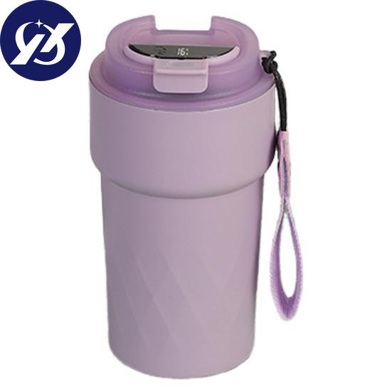 510ML Insulated Mug Temperature Display Stainless Steel Portable with Lanyard Leak-proof Lid Travel Coffee Cup