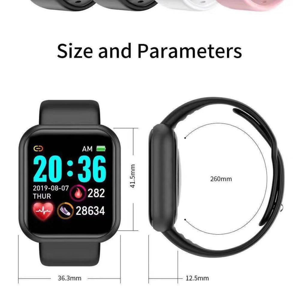 Y68 Wasserdichtes Smart-Armband mit Pulsmesser & Bluetooth