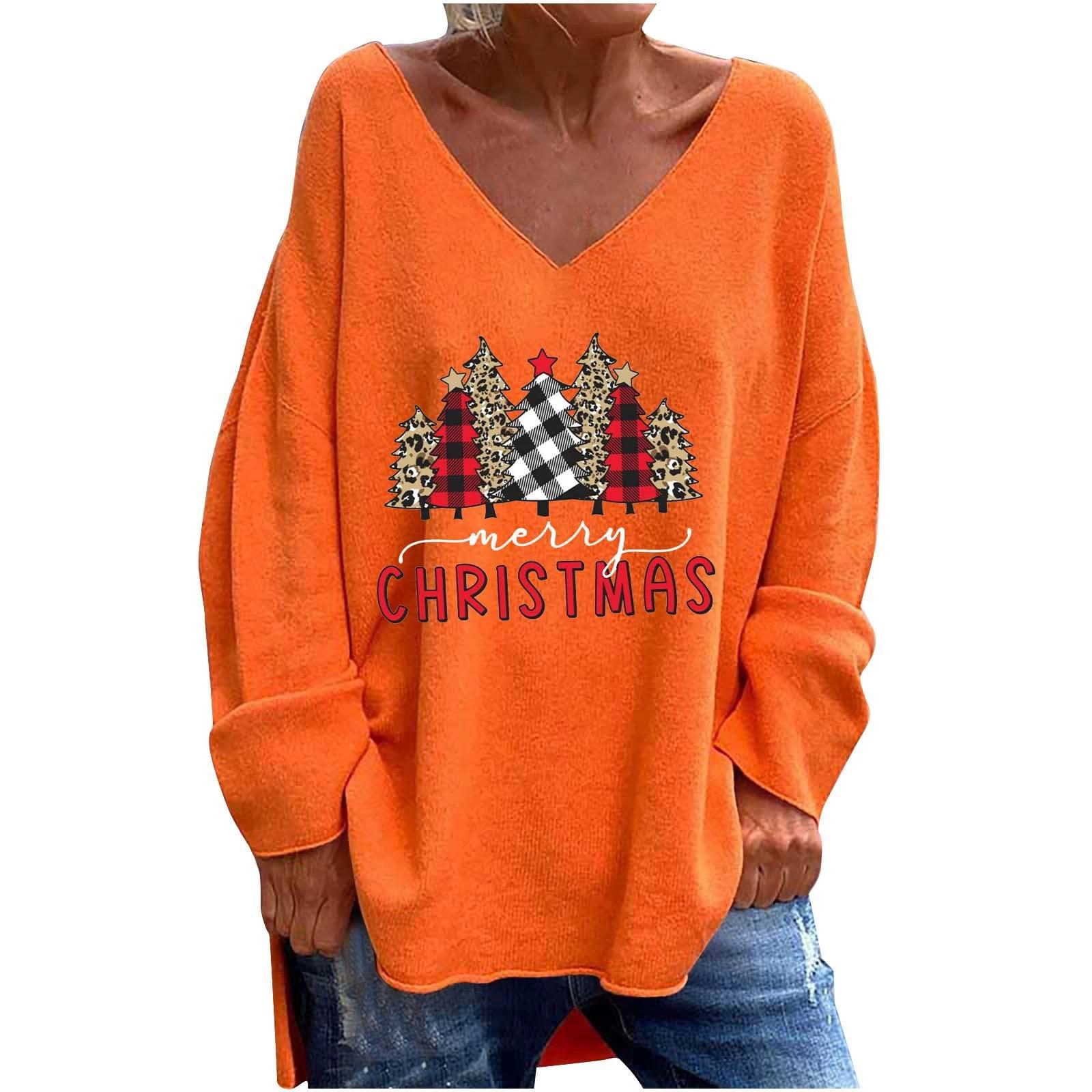 

QICED Осень-зима женская однотонная свободная повседневная удобная футболка с v-образным вырезом и длинным рукавом S