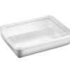 Stainless Steel Rectangular Food Tray with Lid