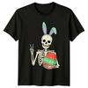 Funny Skeleton Bunny Peace Sign TShirt Skeleton Easter Gift For Him And Her