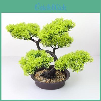 Home Decor Artificial Pine Tree With Plastic Material For Living Room And Office Display