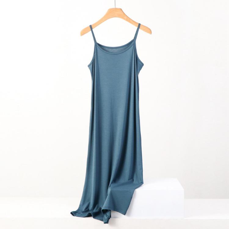 Plus Size Loose Fit Modal Camisole Pajamas Dress Comfortable Anti Exposure for 200 Lbs