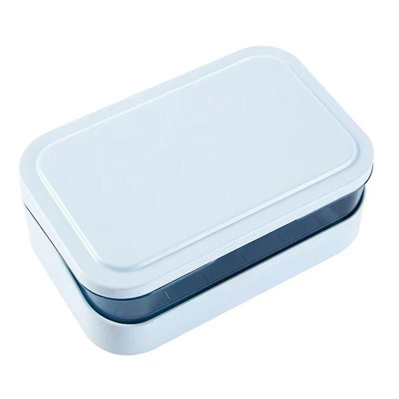 Boîte à Savon Double Couche avec Couvercle Égouttoir Boîte à Savon à Lessive Égouttoir Boîte à Savon Multicouche en Plastique