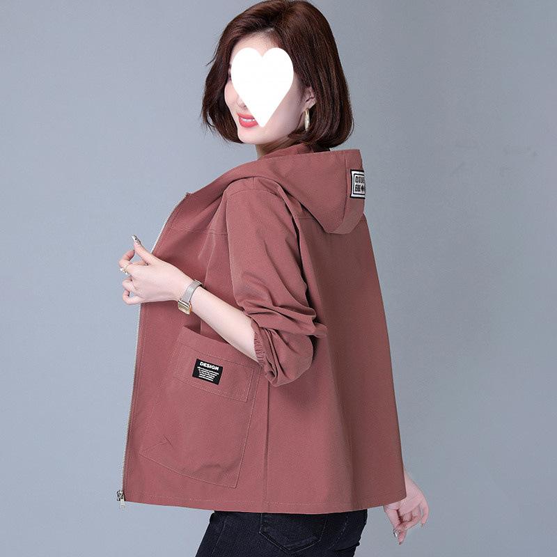 Hooded Short Jacket Women's Spring and Autumn Casual Loose Western Style Age-reducing Jacket