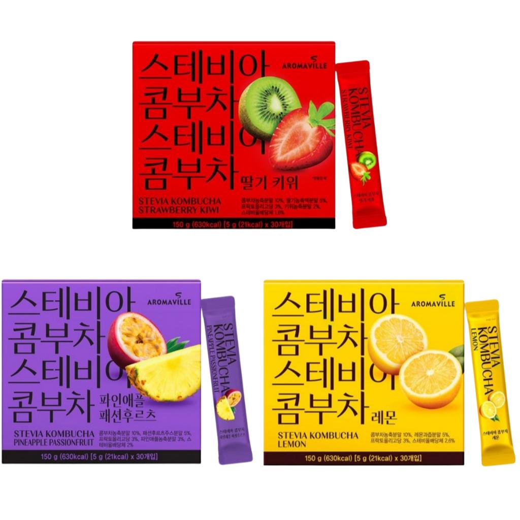 

[Аромавилль] Стевия Чайный гриб 150г(5гX30EA) Strawberry & Kiwi(10EA)