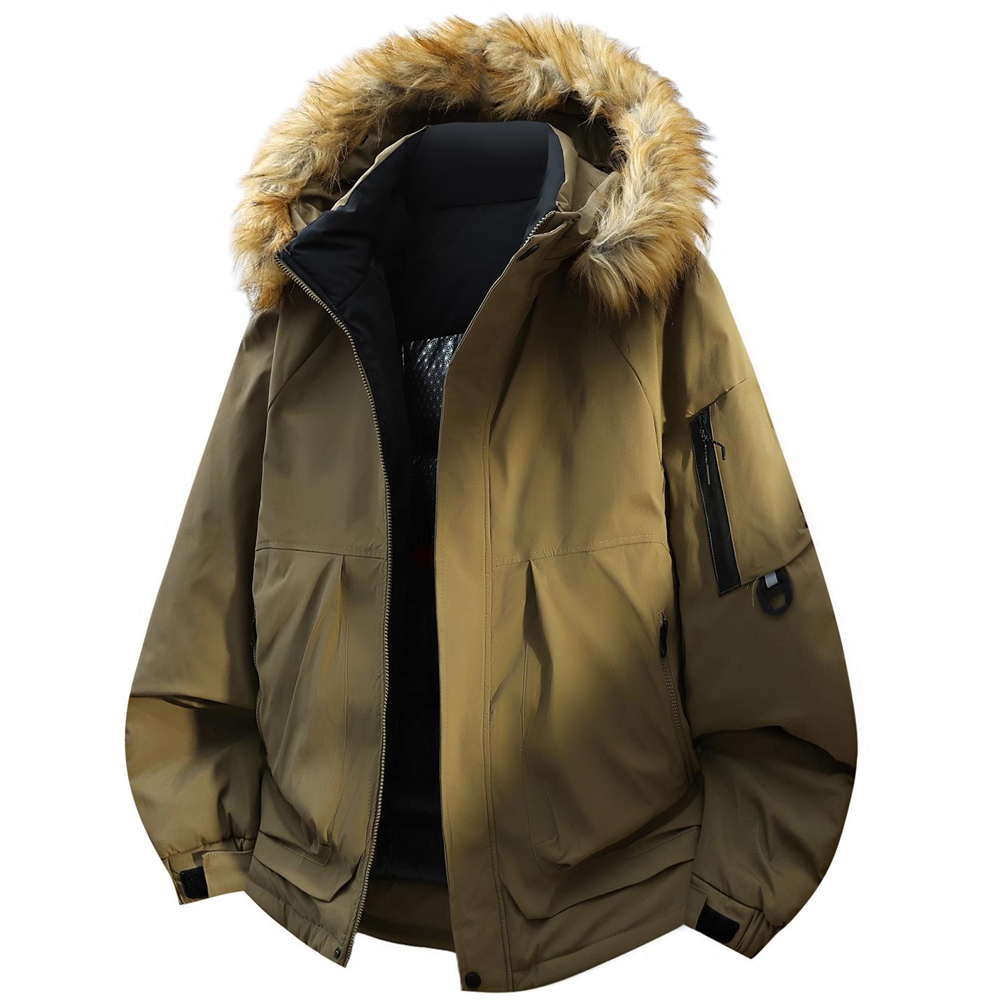 

Мужская зимняя куртка из графена большого размера – плотная, теплая, в ретро-японском стиле 6XL хаки