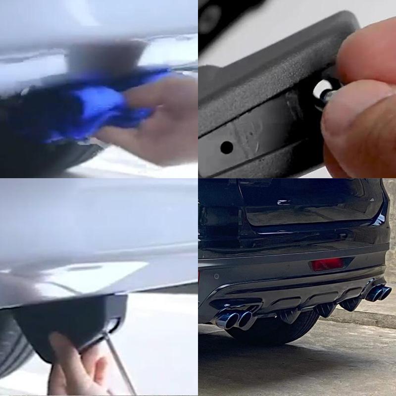 4 Stück Universal ABS Auto Modifiziert Heckstoßfänger Diffusor Spoiler Heckstoßfängerlippe Diffusor Antikollisionszubehör enthalten