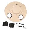 Solar Fan Hat 2 Fan 3 Speed Rechargeable Wide Brim Sun Hat for Outdoor Activities Khaki Color