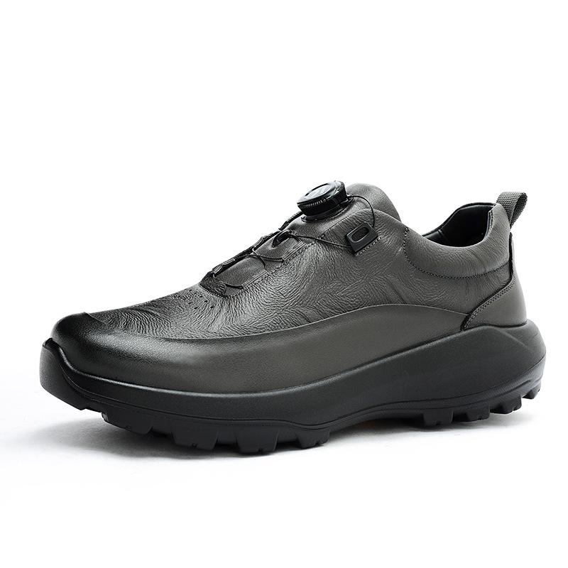Men's button foam sole leather shoes high-end rotating button Neilio size standard fashion soft sole