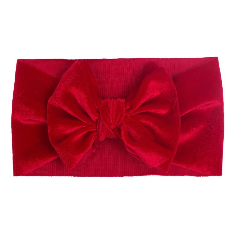New Baby Christmas Golden Velvet Headband, Children's Soft Bow Headband Hair Accessories, Baby Headband