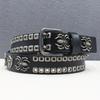 Genuine Leather Double-needle Spider Accessories Personalized Hollow Rivet Cowhide Belt Western American Rivet Belt