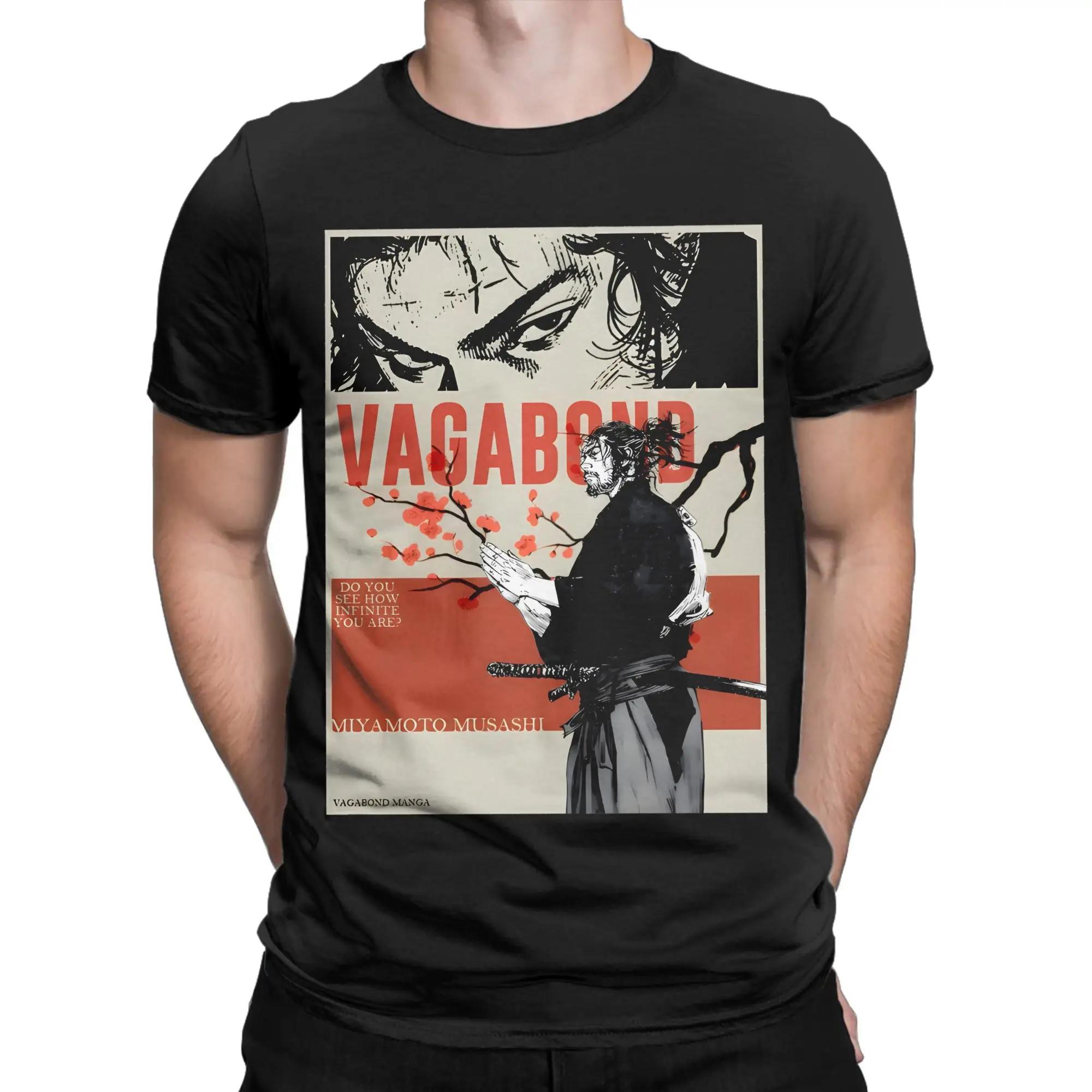 

Men T-Shirt Musashi Vagabond Manga Samurai Humorous Pure Cotton Tee Shirt Short Sleeve T Shirts Round Collar Clothing Plus Size S чёрный