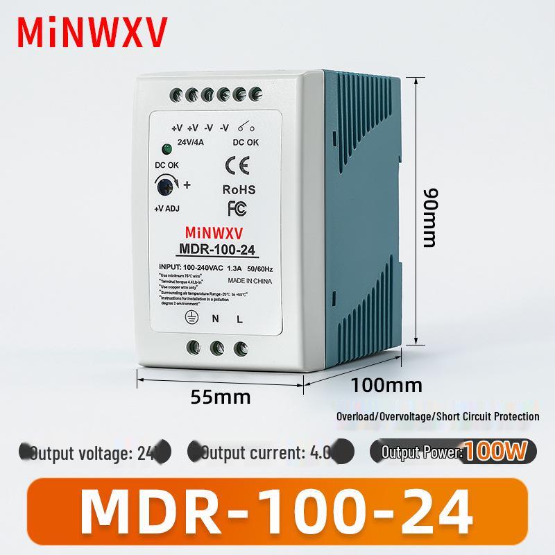 MDR Rail-Mounted 12V/24V DC Power Supply Transformer Module