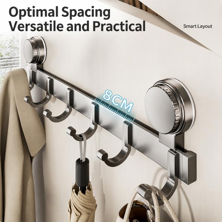 No-drill Door Back Vacuum Suction Cup Hooks Storage Rack