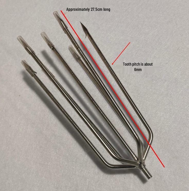 Stainless Steel Multi-functional Barbed Fish Spear Head - Handmade Flat Fork Lantern Design