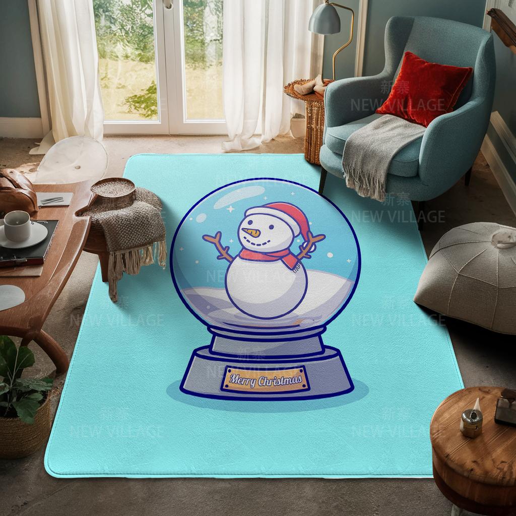 House Entrance Carpet Home Door Mat Living Room Bath Foot Bathroom Non-slip Water Absorption Rugs Bath Merry Christmas Winter