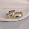 Gold Silver Two-Color Stainless Steel Couple Ring For Women Fashion Trend Titanium Steel Finger Ring For Men Engagement