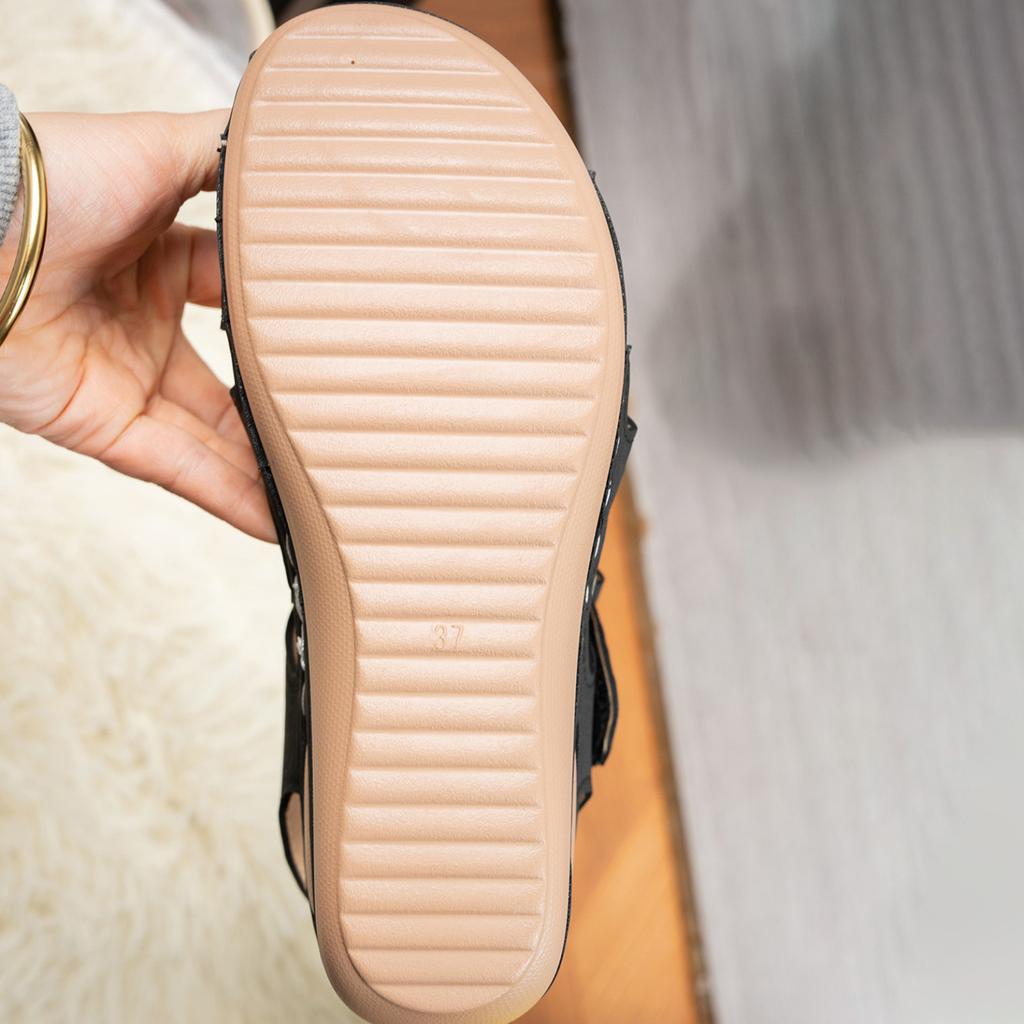 2026 Women'S Sandals Breathable Hollow Soft Soled Wedge Sandals And Comfortable Summer Casual Closed Toe Clear Studded Sandalias