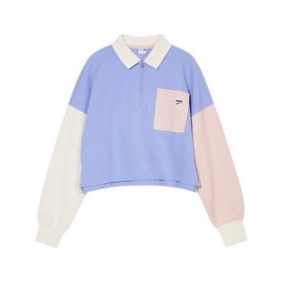 Puma Casual Pullover Versatile Long Sleeve Vintage American Sweatshirt Men Sweatshirt Blue 537629-23