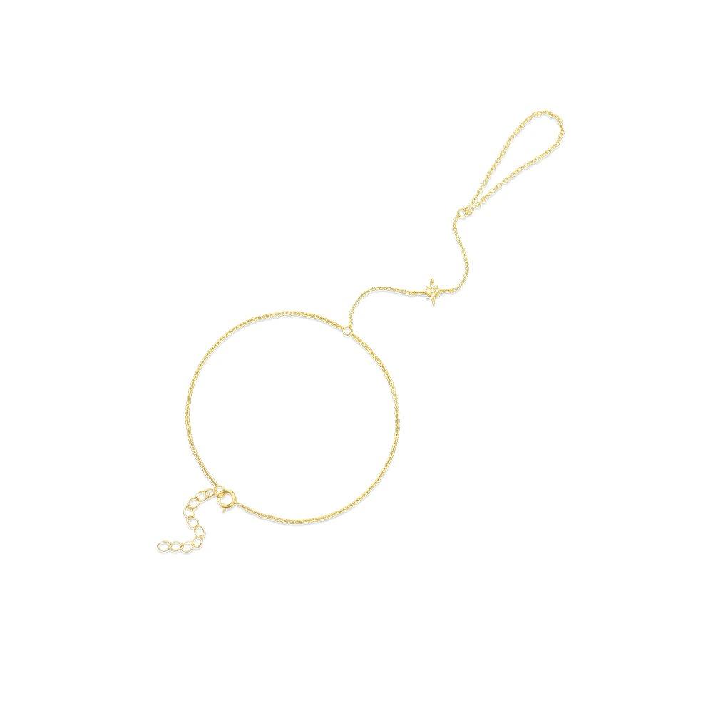 CANNER 925 Silber Herzform Blütenblatt CZ Funkelnder Zirkon Armband Ring Kette Für Frauen Minimalismus Handkette Armbänder