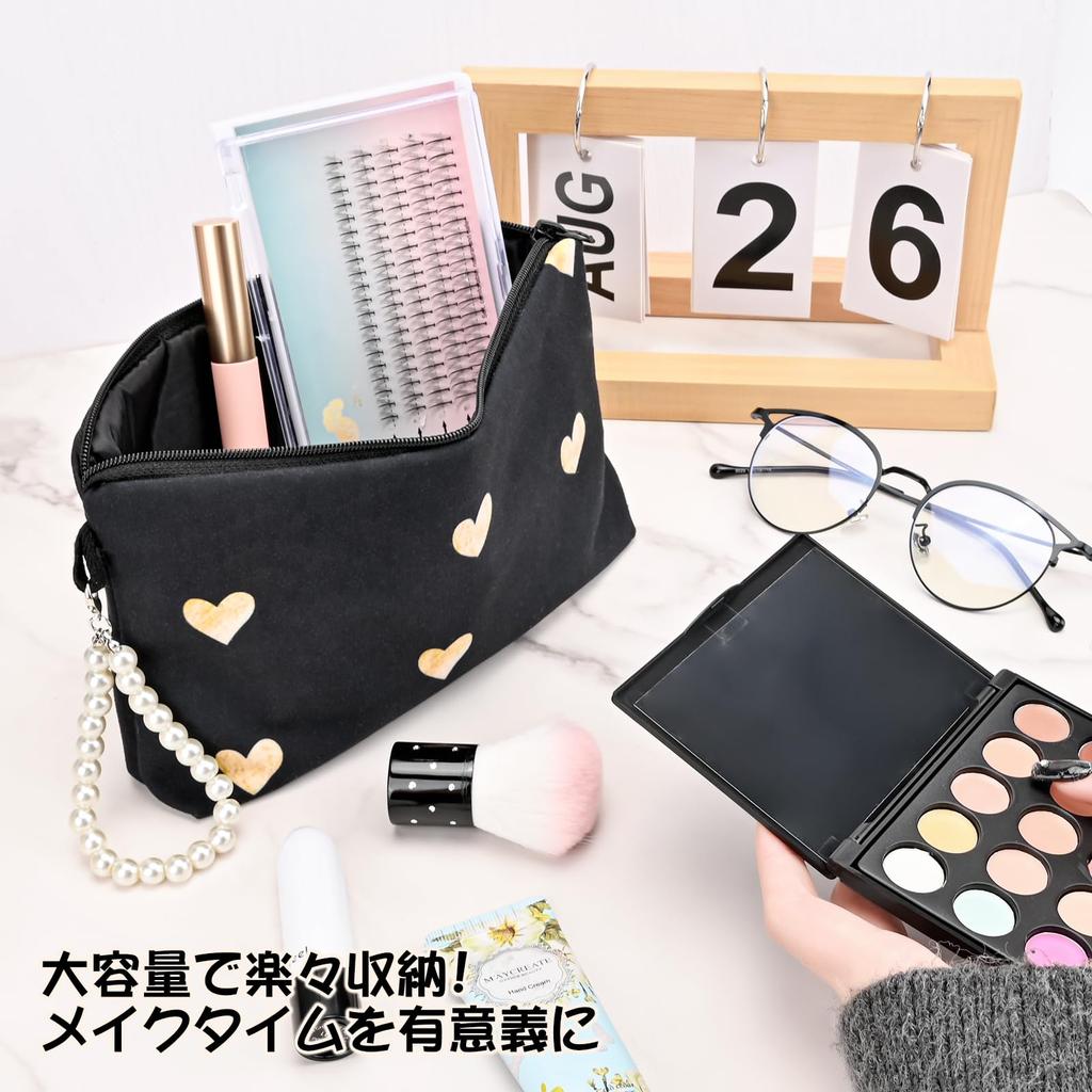 Newseego Small Makeup Cosmetic Large Storage Gadget Floral Print Women's Pouch, Pouch, Cute, Capacity, Stylish, Water-Repellent, Pouch, Case,