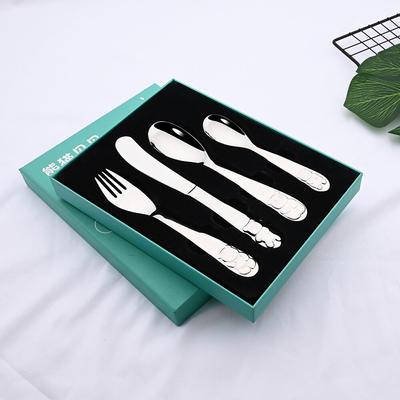 Flatware 304 Stainless Steel Dinnerware Cutlery Cartoon Pattern Carving Tableware Western-style Spoon Fork Set