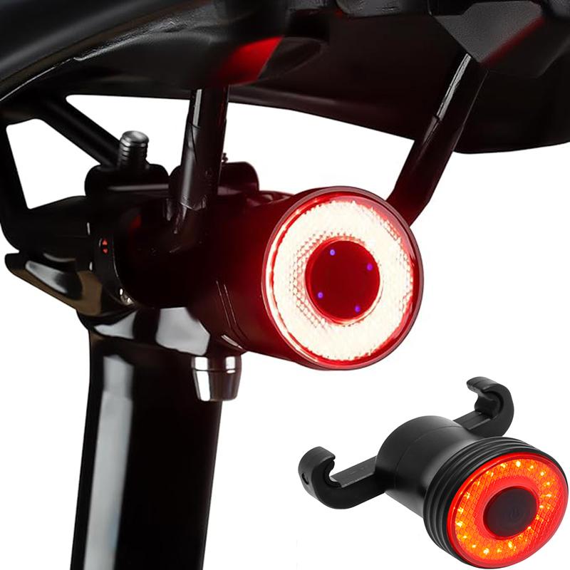 Bike Tail Light Smart Sensing MTB Road Bike Rear Light Night Riding Light Waterproof USB C Charging Taillight Cycling Accessory