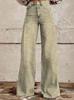 New Hot-selling Anti-denim Striped Wide-leg Straight-leg Micro-pull Jeans, Hot-selling