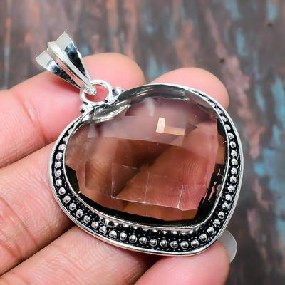 Beautiful Smoky Topaz Gemstone Handmade 925 Sterling Silver Jewelry Pendant