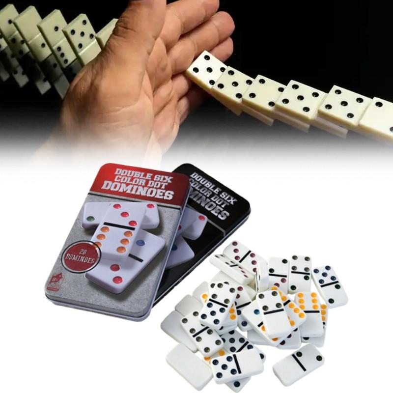 Double Colour Six Dot Dominoes Game Set Kids Educational Toys Gift Interaction