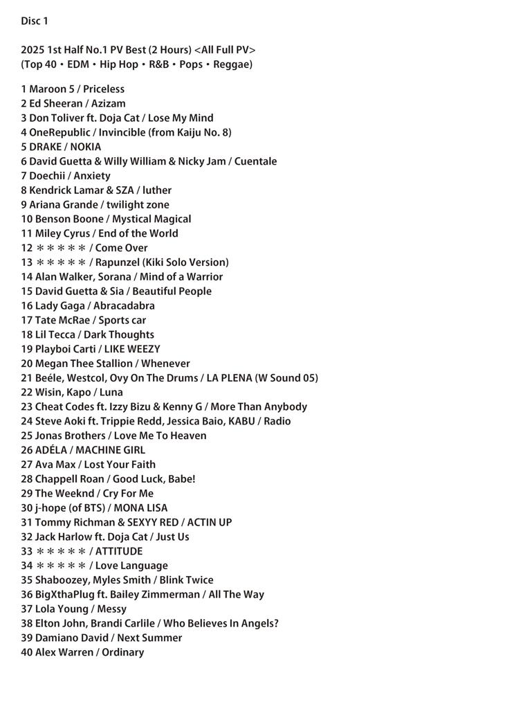 Time 2025 First Half Best of the Best Album Featuring the Latest Western Music Mix [Limited Sale!!] Collection!! Songs!! Full-Length PVs, DVD, DVD,