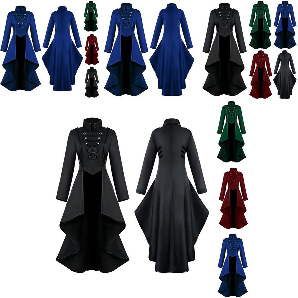 Elegant Women Vintage Medieval Tuxedo Gothic Tailcoat Perfect For Cosplay Costume