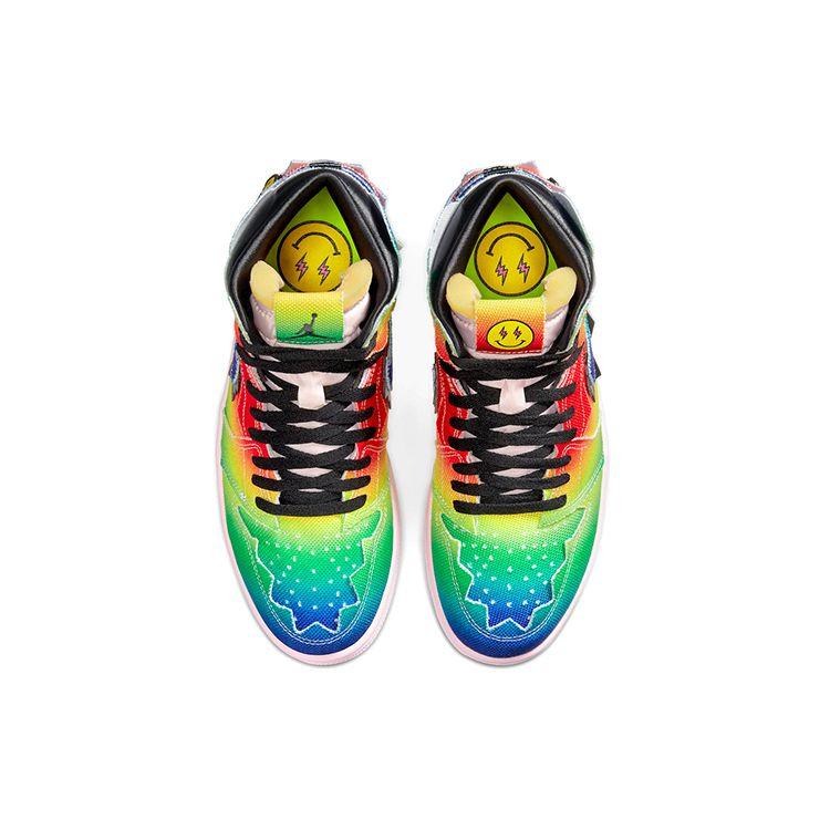 J. Balvin x Air Jordan 1 Retro OG High Barvy A Vibrace Unisex Tenisky Vícebarevné Černá Pěnově Růžová DC3481-900